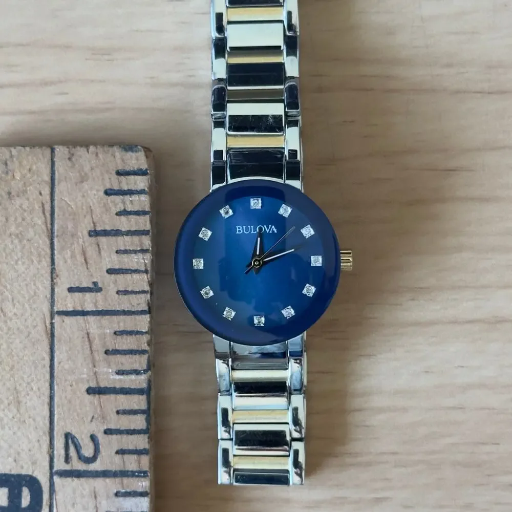 Bulova Futuro 98P157 Diamond Blue MOP Watch 26mm